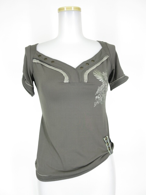 OZZ ANGELO 背中編み上げ半袖カットソー