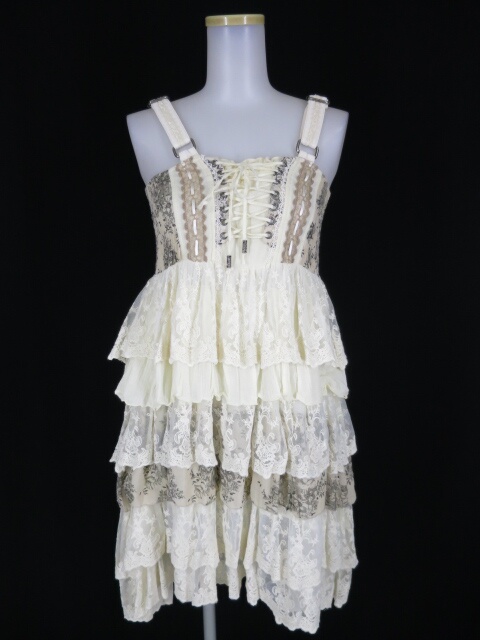 OZZ ONESTE ティアードレースノースリーブワンピース