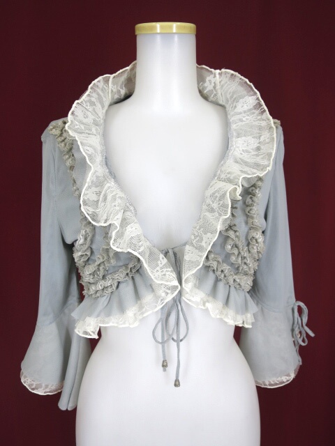 Ozz Croce レース付きメッシュチュールボレロ