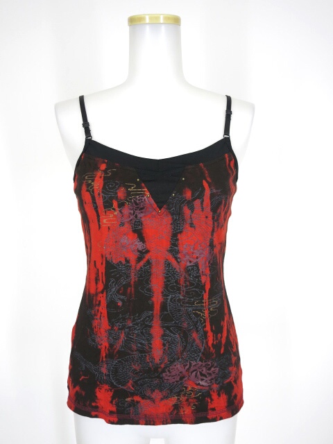 Ozz Croce 龍プリントむら染めキャミソール