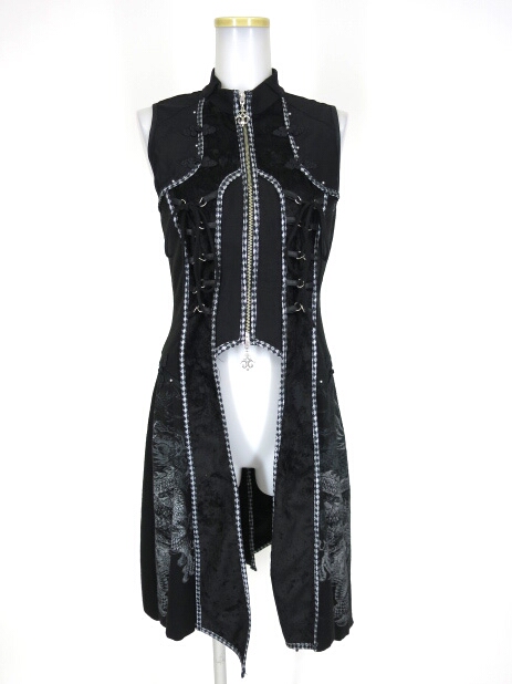 Ozz Croce 龍プリントニット切替ロングベスト