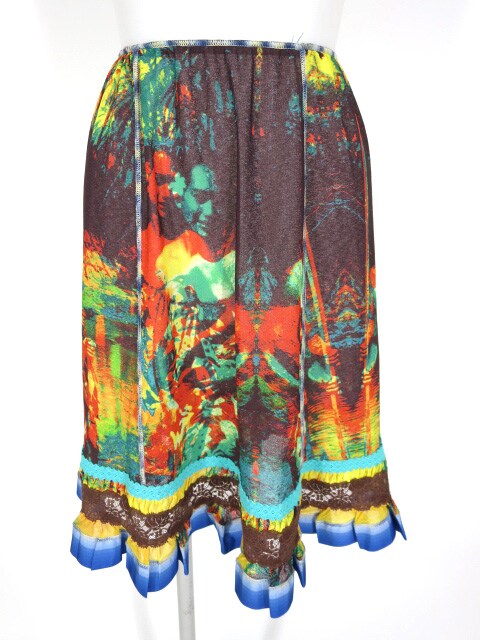 Jean Paul GAULTIER FEMME 南国柄ジョーゼットスカート