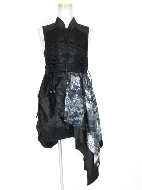 Qutie Frash チャイナノースリーブジップアップワンピース