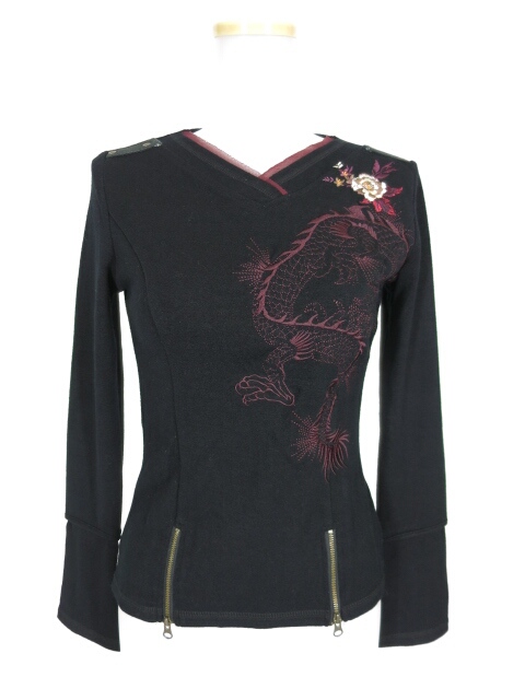 Ozz On hikozoh 龍刺繍入りニットプルオーバー