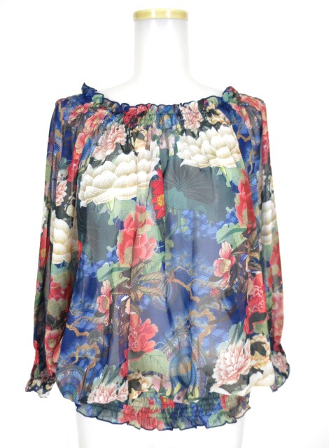 OZZ ONESTE 和柄シフォンドルマンプルオーバー