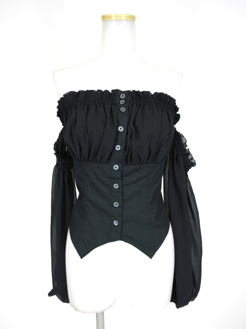 BPN アーム付きベアトップブラウス