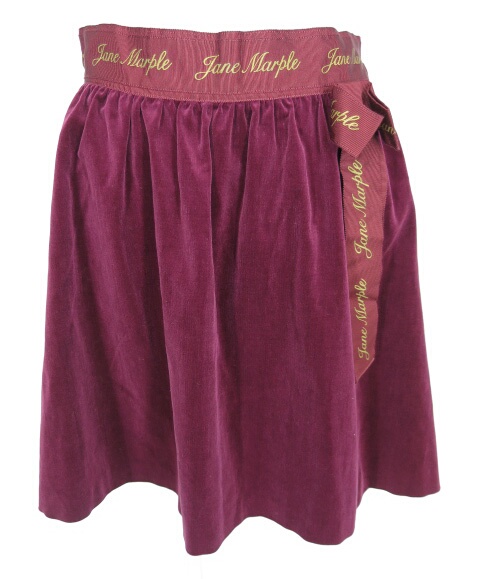 Jane Marple ロイヤル別珍とロゴリボンのミニスカート