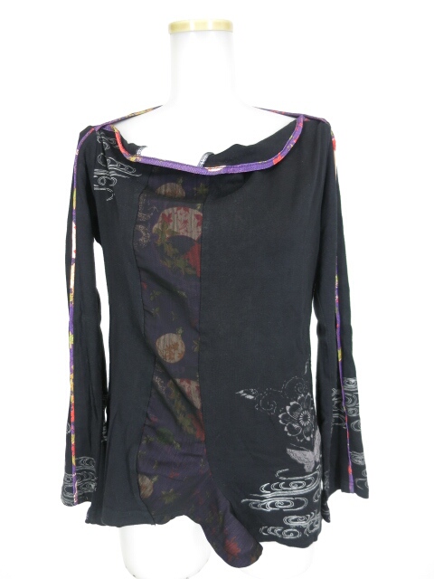 gouk 和柄切替長袖カットソー