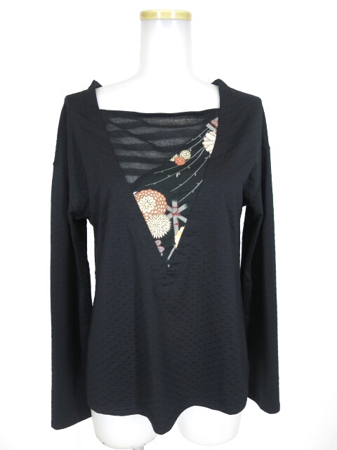 gouk ドットジャガード長袖カットソー