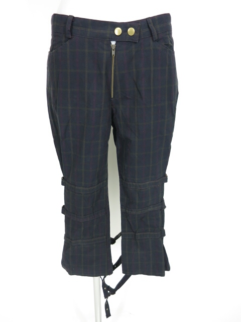 BPN ストラップ付きチェック柄パンツ