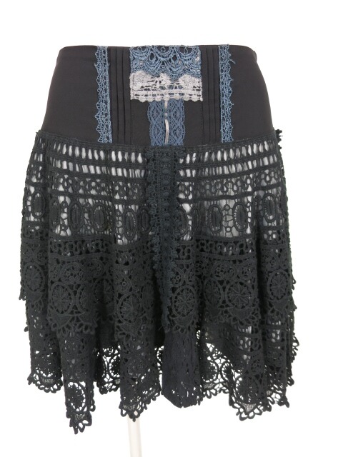 OZZ ANGELO 透かしニットフリルスカート