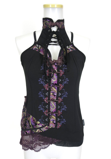 OZZ ONESTE ホルターネック付きチャイナキャミソール