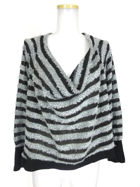 Ozz Croce ボーダー柄ドルマンニットセーター