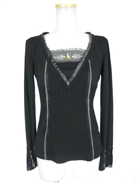 OZZ ANGELO ニット切替長袖カットソー