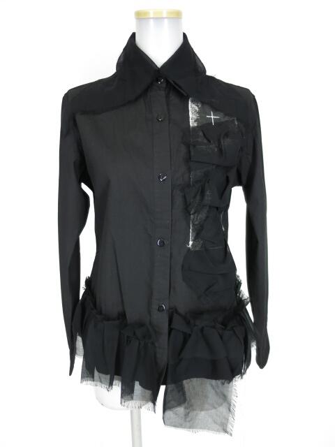 h.NAOTO シフォンフリル付きブラウス