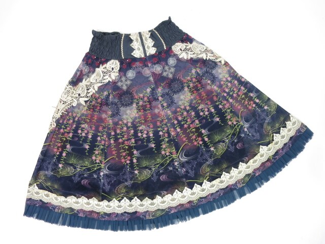 OZZ ONESTE 和花柄メッシュチュール2wayスカート