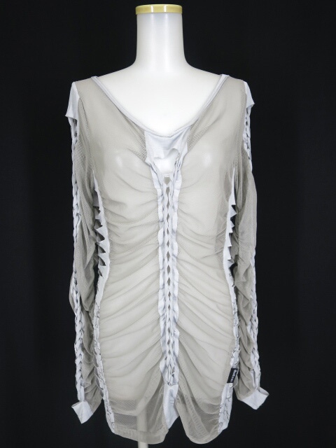 Ozz Croce 編み込み切替メッシュ長袖カットソー