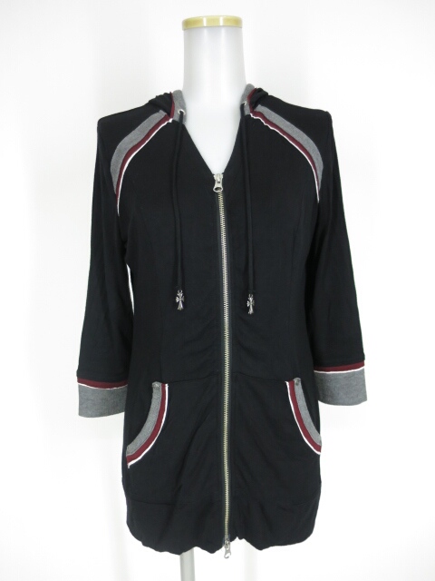 Ozz Croce ジップアップ七分袖ニットパーカー