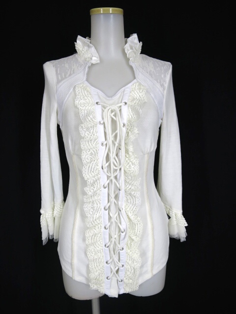 Ozz Croce フロント編み上げニットカットソー