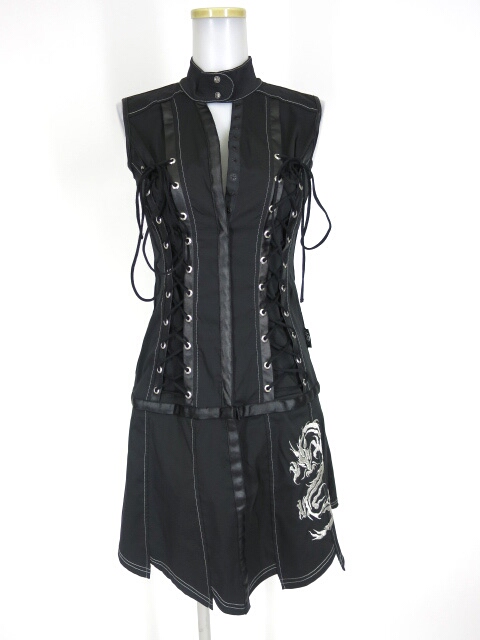 Ozz On hikozoh 龍刺繍入りノースリーブ2wayワンピース