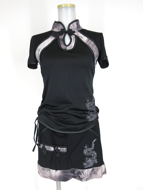 Ozz On hikozoh 龍柄切替チャイナ半袖カットソー＆スカート セット