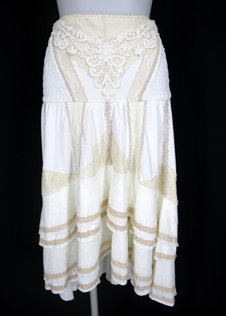 OZZ ANGELO レース重ね後ろ下がり2wayスカート