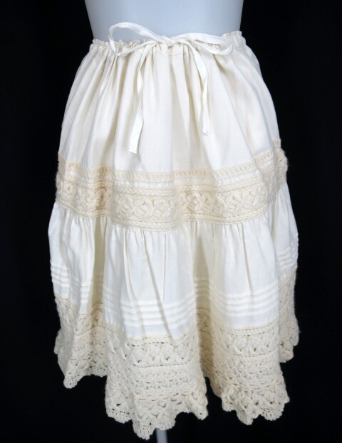 Jane Marple ニットレース切替ティアードスカート