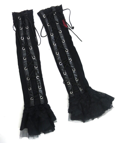 Ozz On hikozoh 編み上げ付きメッシュチュールアームカバー