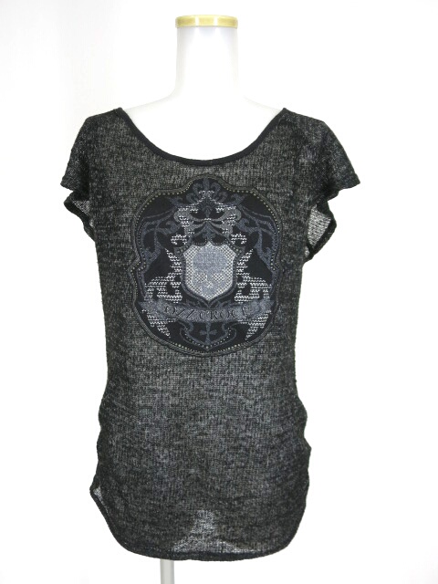 Ozz Croce ドクロエンブレム半袖ニットセーター