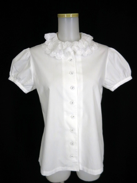Jane Marple レース襟半袖ブラウス