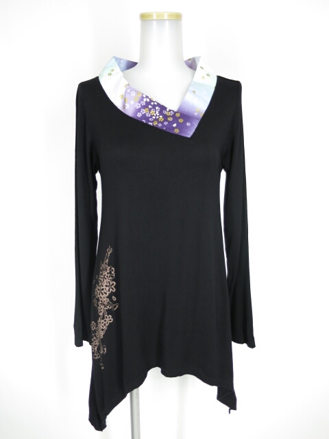 gouk 着物襟サイドロング長袖カットソー