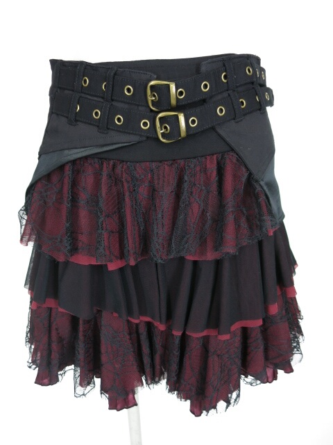 Ozz Croce 蜘蛛の巣レースティアードフリルスカート