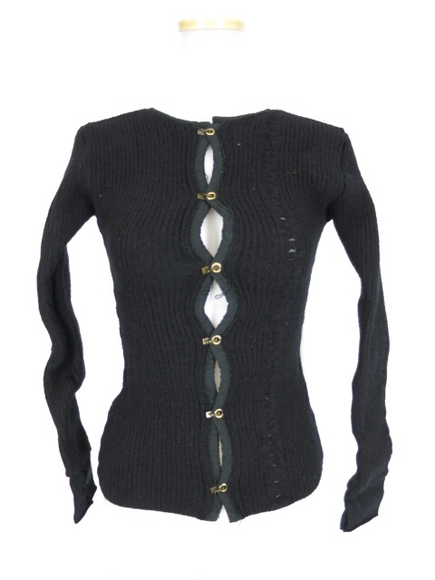 alice auaa フックボタンダメージニットカーディガン