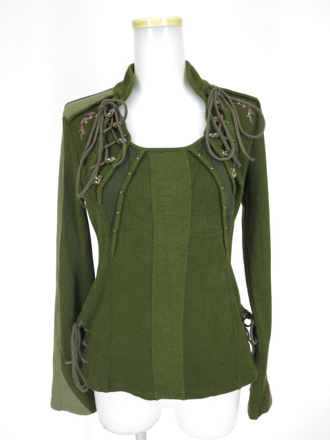 Ozz Croce 編み上げ付きニットプルオーバー