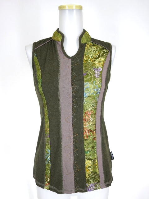 Ozz Croce チャイナノースリーブカットソー