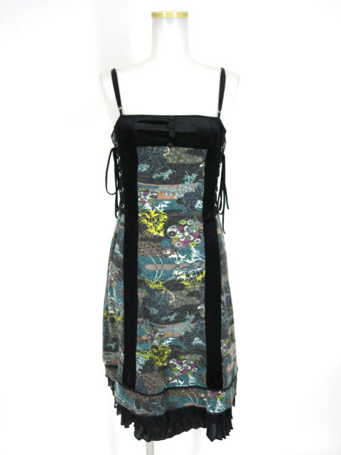 OZZ ONESTE 和柄ニットワンピース＆ストール セット