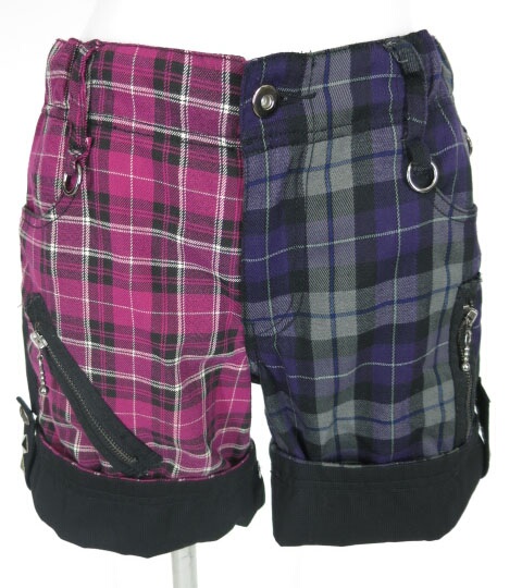 ALGONQUINS バイカラーチェック柄ショートパンツ