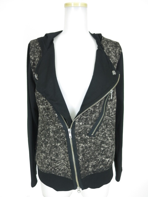 ALGONQUINS ムラ柄切替ライダースパーカー