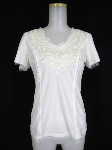 OZZ ANGELO レース付き半袖カットソー