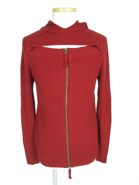Jean Paul GAULTIER HOMME フード付きフロントジップリブニットセーター