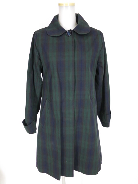 MILK ケープ付きチェック柄コート