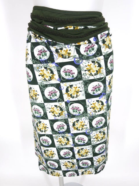 OZZ ONESTE 和花市松チェック柄巻きスカート