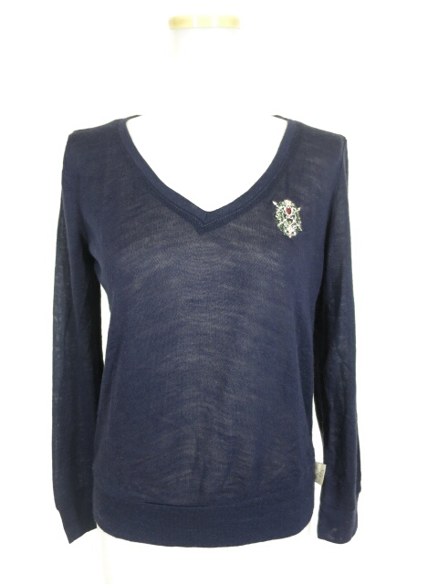 Rozen Kavalier ワンポイント刺繍Vネックセーター