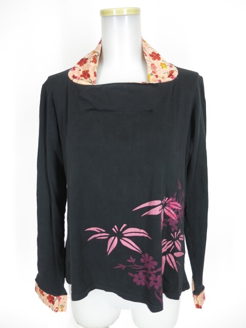 gouk 和柄襟長袖カットソー