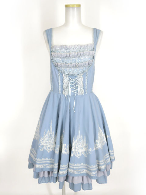 OZZ ONESTE ゴシック建築プリントジャンパースカート