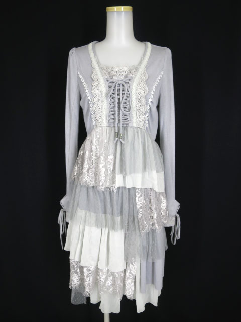 OZZ ONESTE レース付きニットワンピース