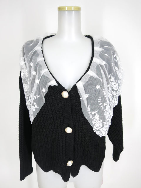 swankiss HS lace collar knit カーディガン