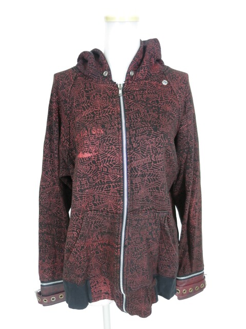 h.NAOTO 蜘蛛の巣柄スウェットパーカー