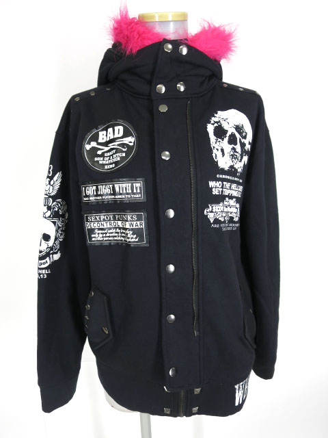 SEX POT ファー付きスウェットパーカー