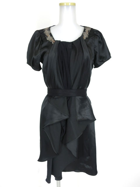 OZZ ANGELO 半袖サテンチュニックワンピース